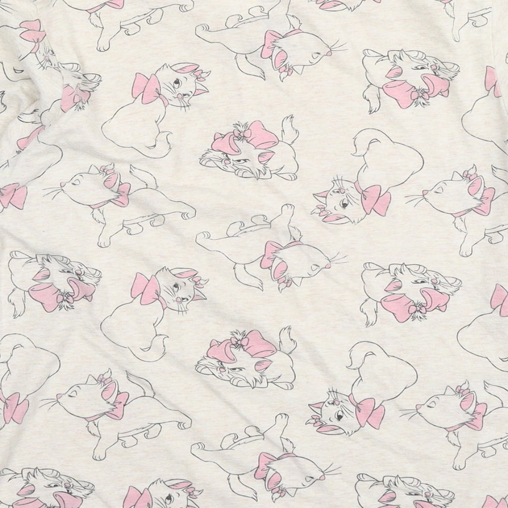 Disney Womens Ivory Cotton Basic T-Shirt Size 10 Round Neck - Marie The Aristocats Size 10-12