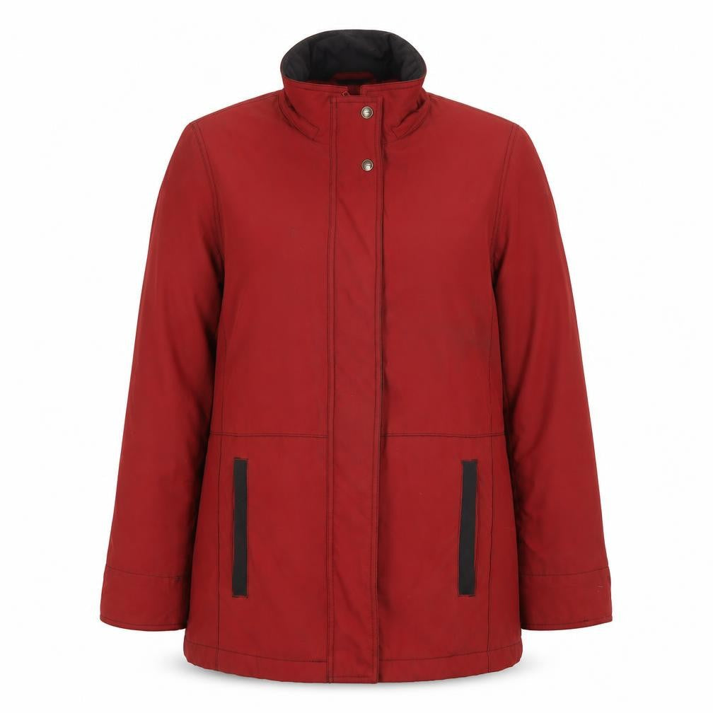Berkertex Womens Red Parka Jacket Size 10 Zip - Size 10-12