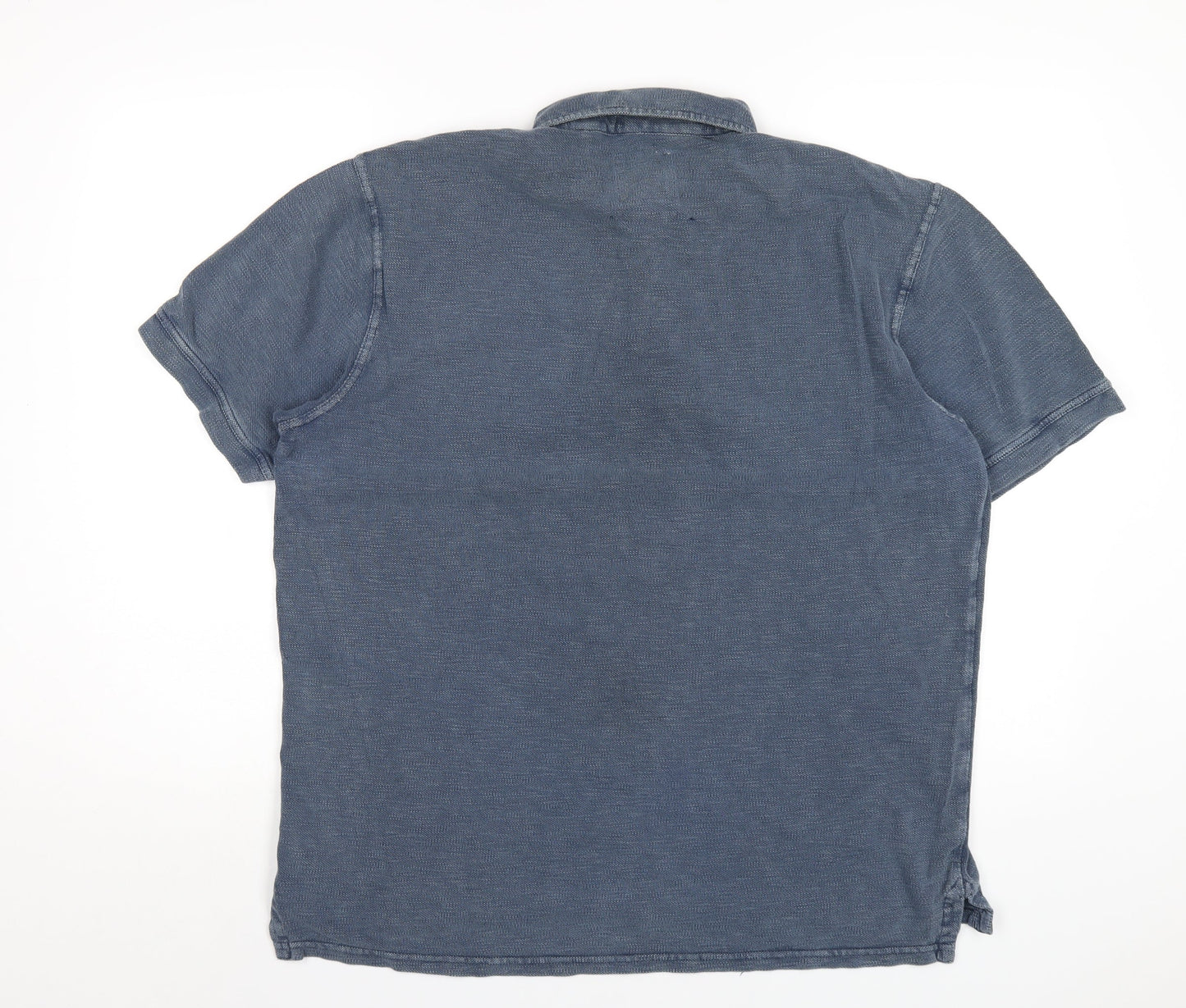 Esprit Mens Blue Cotton Polo Size XL Collared Button