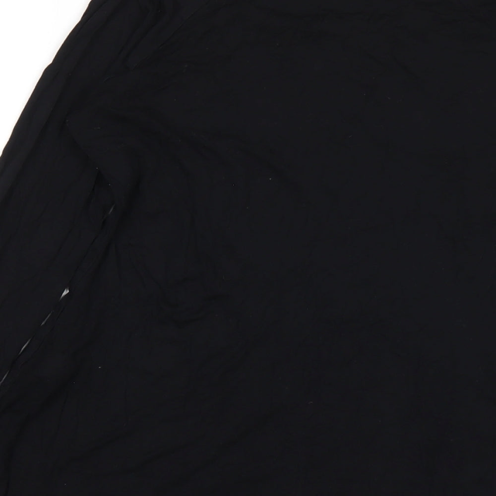 mamas & papas Womens Black Viscose Basic T-Shirt Size 8 Round Neck