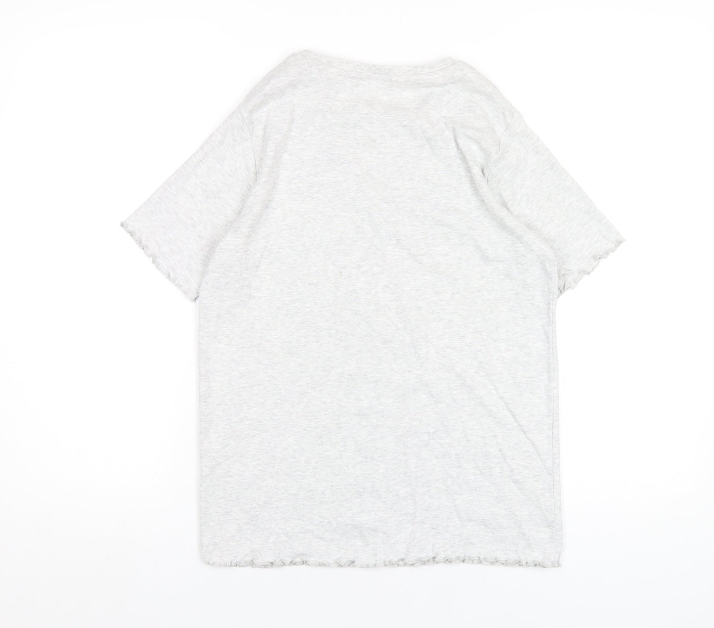 Marks and Spencer Womens Grey Cotton Basic T-Shirt Size 12 Round Neck