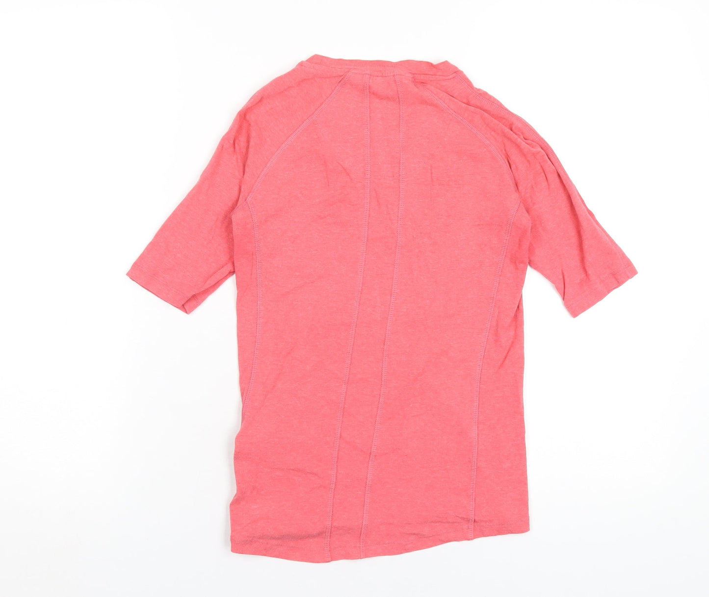 Bamboo Womens Pink Viscose Basic T-Shirt Size 8 Round Neck