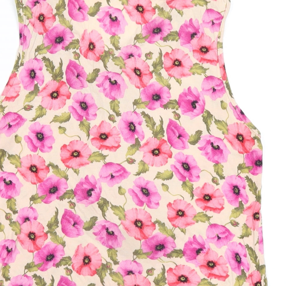 Lakeland Womens Multicoloured Floral Viscose Basic T-Shirt Size 14 V-Neck