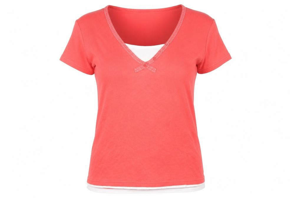Front view of Maine New England women’s red cotton basic t-shirt, size UK 20, round neck