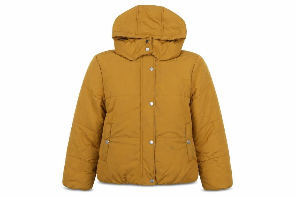 Marks & Spencer Womens Yellow Puffer Jacket Coat Size 14 Zip