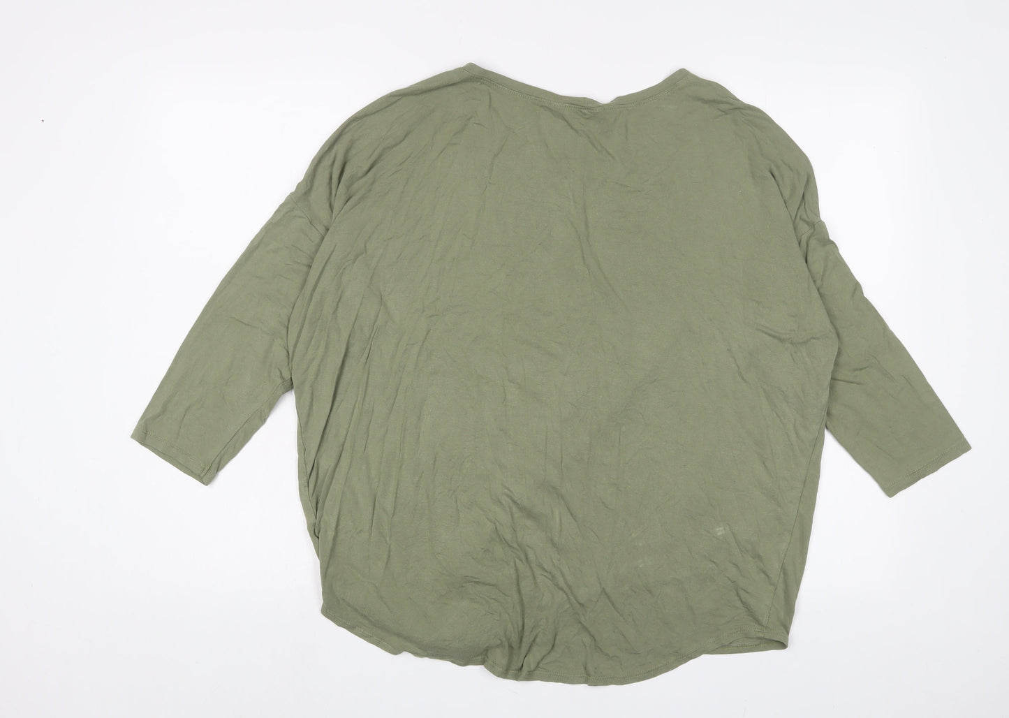 Dorothy Perkins Womens Green Viscose Basic T-Shirt Size 16 Crew Neck