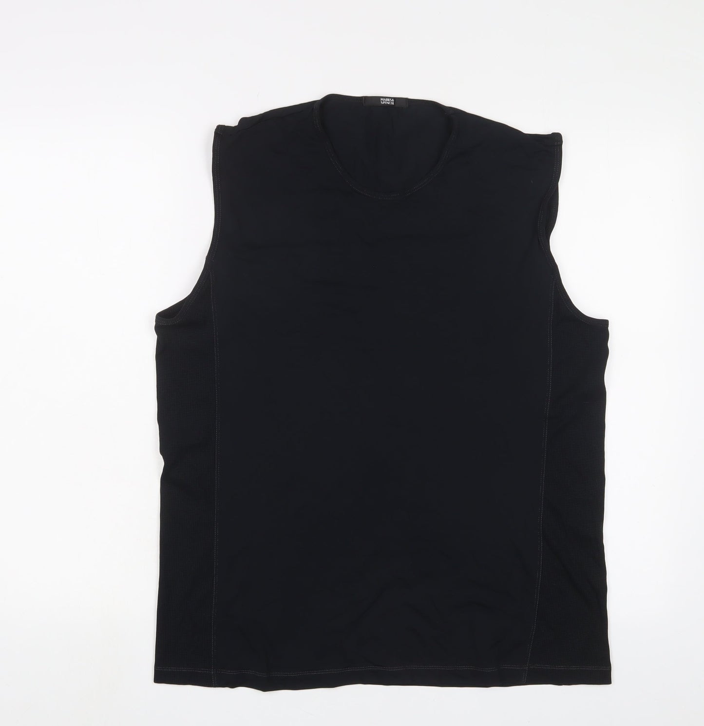 Marks and Spencer Womens Black Polyamide Basic Tank Size XL Crew Neck