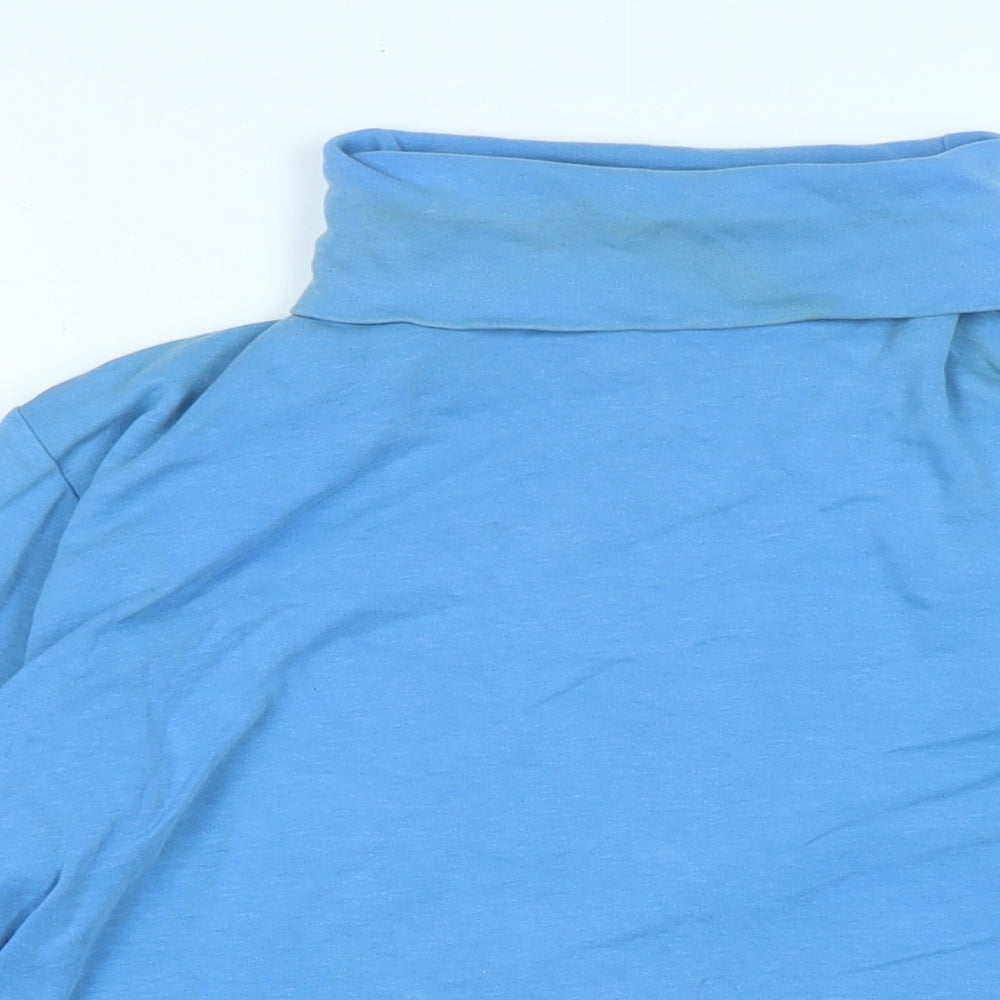Isle Womens Blue Crew Neck Cotton Pullover Jumper Size M - Logo