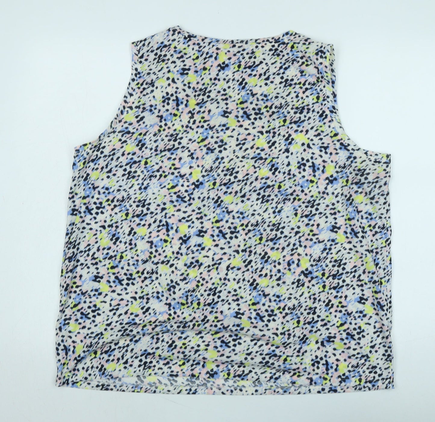 Marks and Spencer Womens Multicoloured Animal Print Polyester Basic T-Shirt Size 18 Scoop Neck