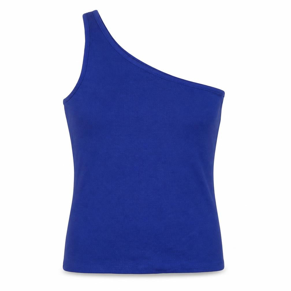 Marks and Spencer Womens Purple Cotton Basic Tank Size 14 One Shoulder