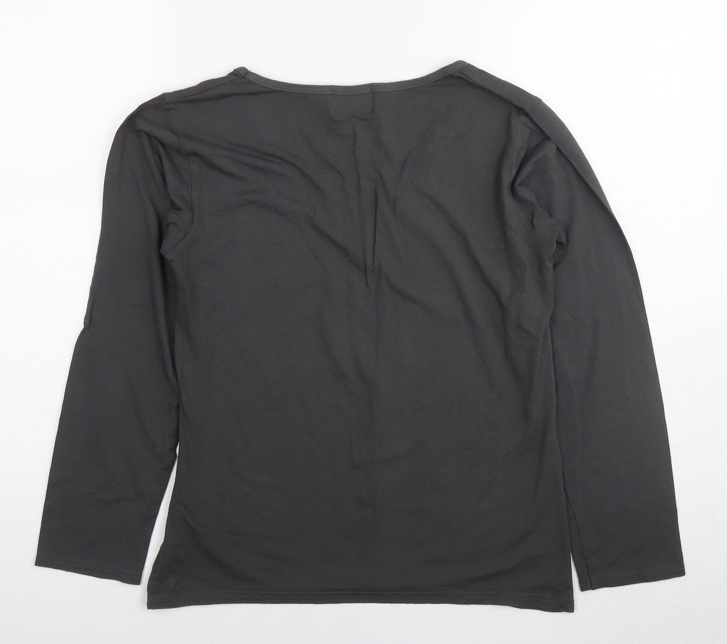 The Masai Womens Grey Viscose Basic Blouse Size L Round Neck