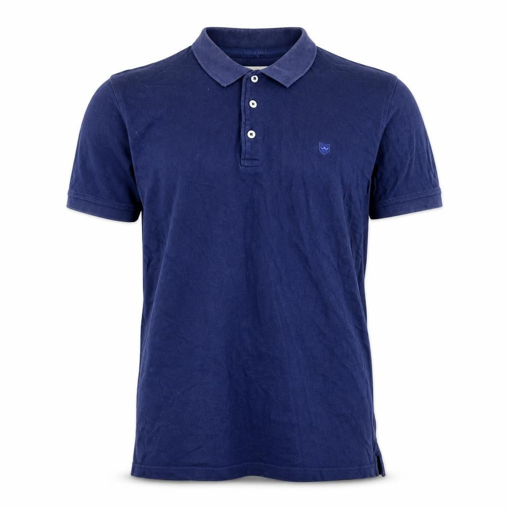 Zara Mens Blue Cotton Polo Size L Collared Pullover