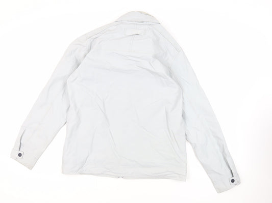 Crew Clothing Mens Grey Jacket Size M Zip - Technical Outdoors Waterproof Logo Zipped Pockets