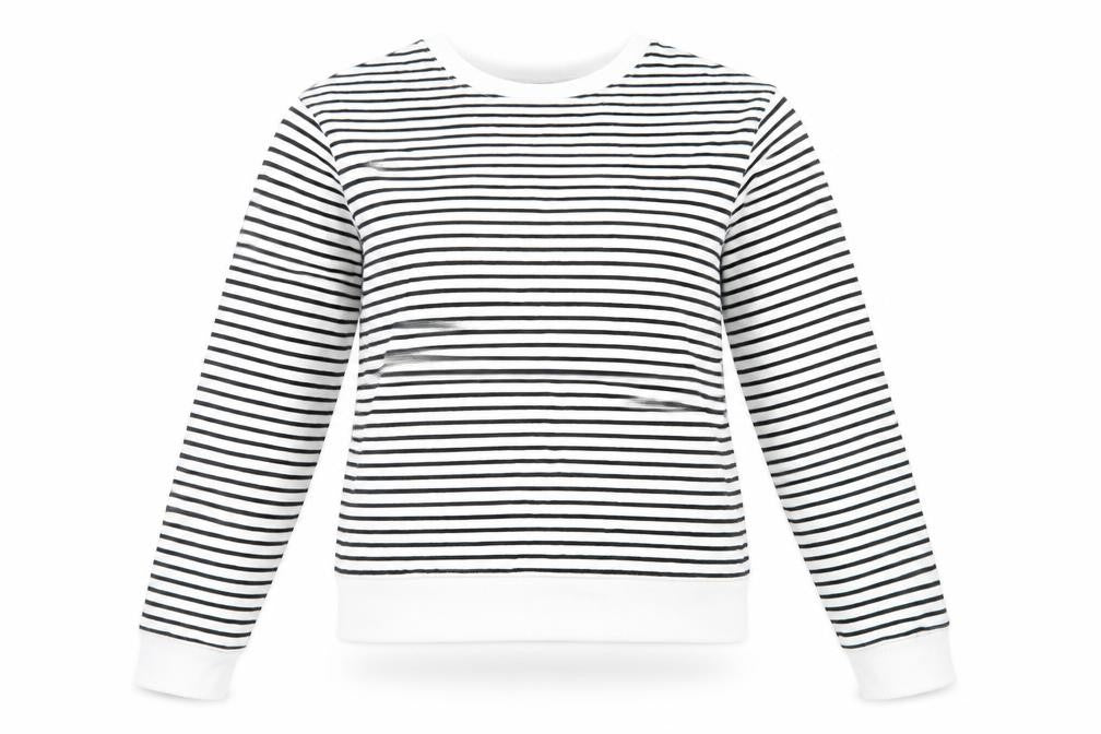 Marks and Spencer Womens White Striped Cotton Pullover Sweatshirt Size XS Pullover