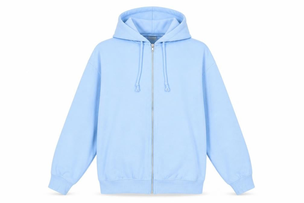 Topshop Womens Blue Cotton Full Zip Hoodie Size S Zip - Oversized