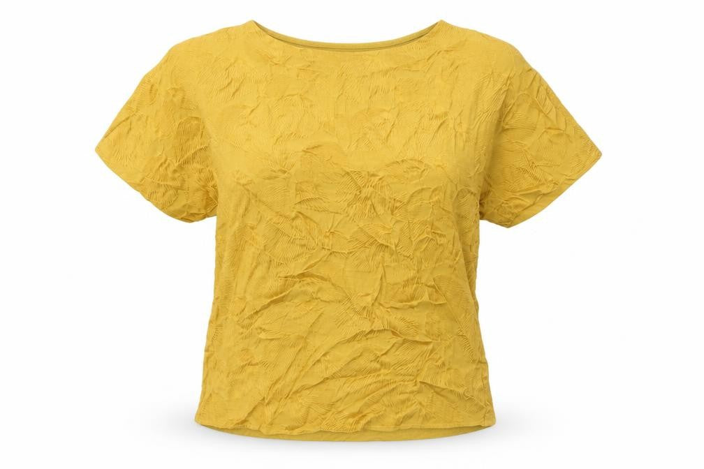 Marks and Spencer Womens Yellow Viscose Basic Blouse Size 8 Boat Neck