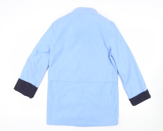 Marks and Spencer Womens Blue Overcoat Coat Size 8 Zip - Lightweight