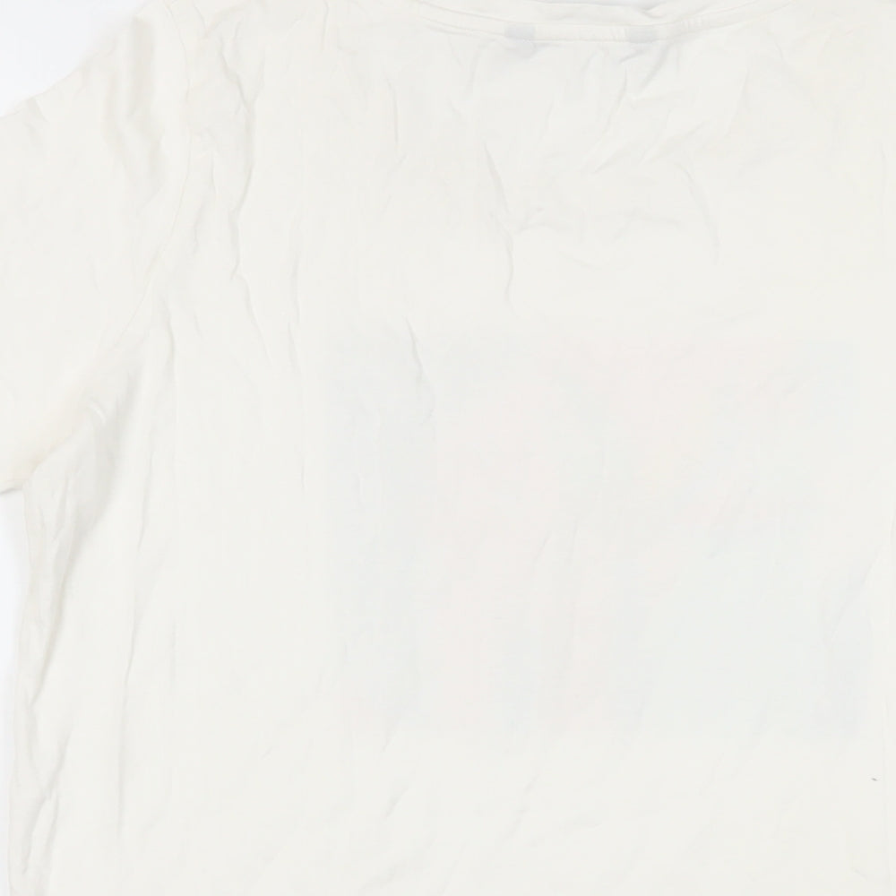 Womens UK Size L VERO MODA White Cotton T-Shirt