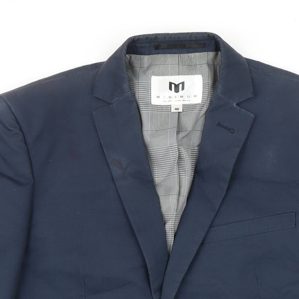 Mininum Mens Blue Cotton Jacket Blazer Size 46 Regular