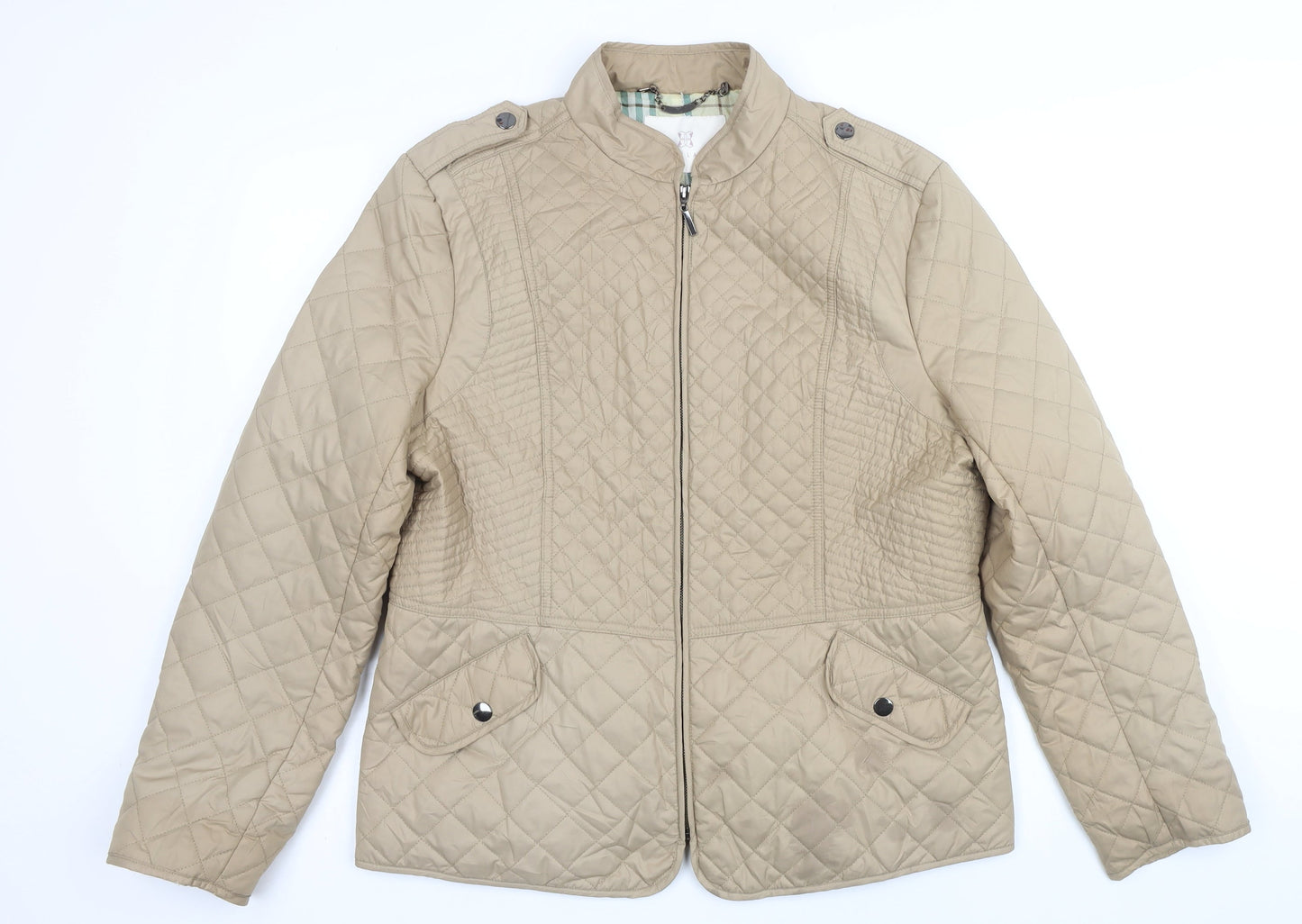 Lakeland Womens Beige Quilted Jacket Size 18 Zip