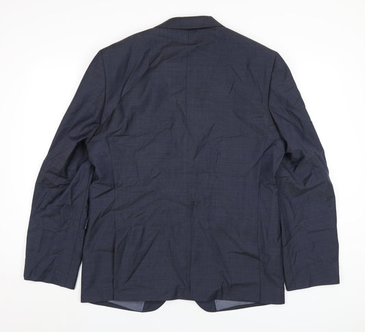Autograph Mens Blue Polyamide Jacket Blazer Size 42 Regular
