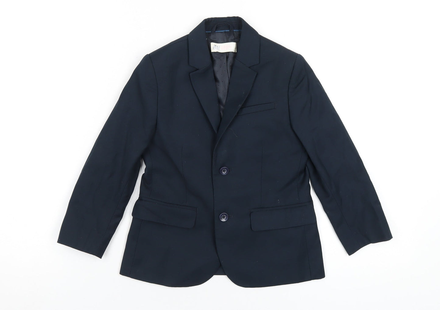 H&M Boys Blue Jacket Blazer Size 4-5 Years Button
