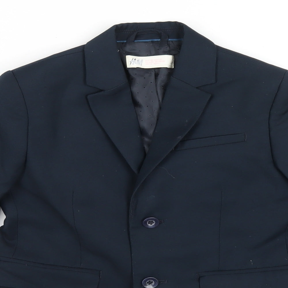 H&M Boys Blue Jacket Blazer Size 4-5 Years Button