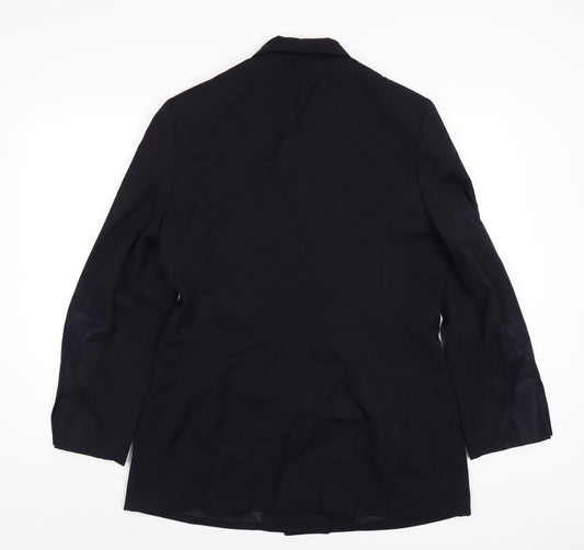 Casual Corner Womens Blue Wool Jacket Blazer Size 14