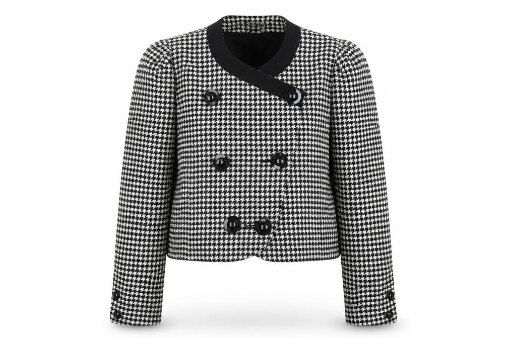 Mansfield Womens Black Geometric Jacket Size 10 Button