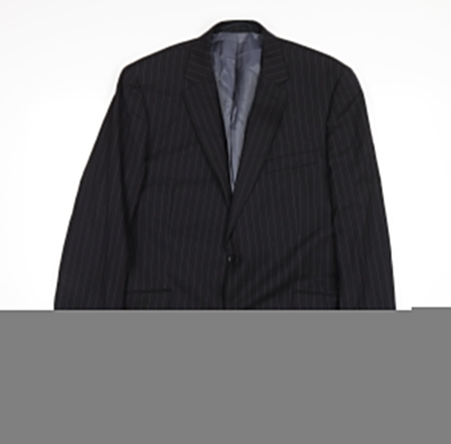French Connection Mens Black Striped Wool Jacket Blazer Size 42 Regular
