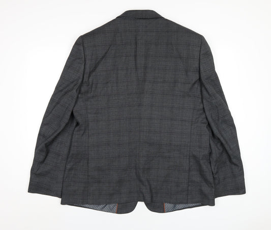 Burton Mens Grey Polyester Jacket Blazer Size 46 Regular