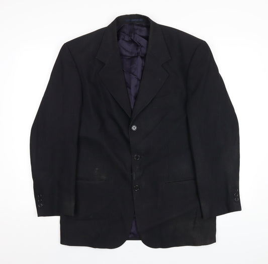 Suits Your Mens Black Polyester Jacket Blazer Size 38 Regular