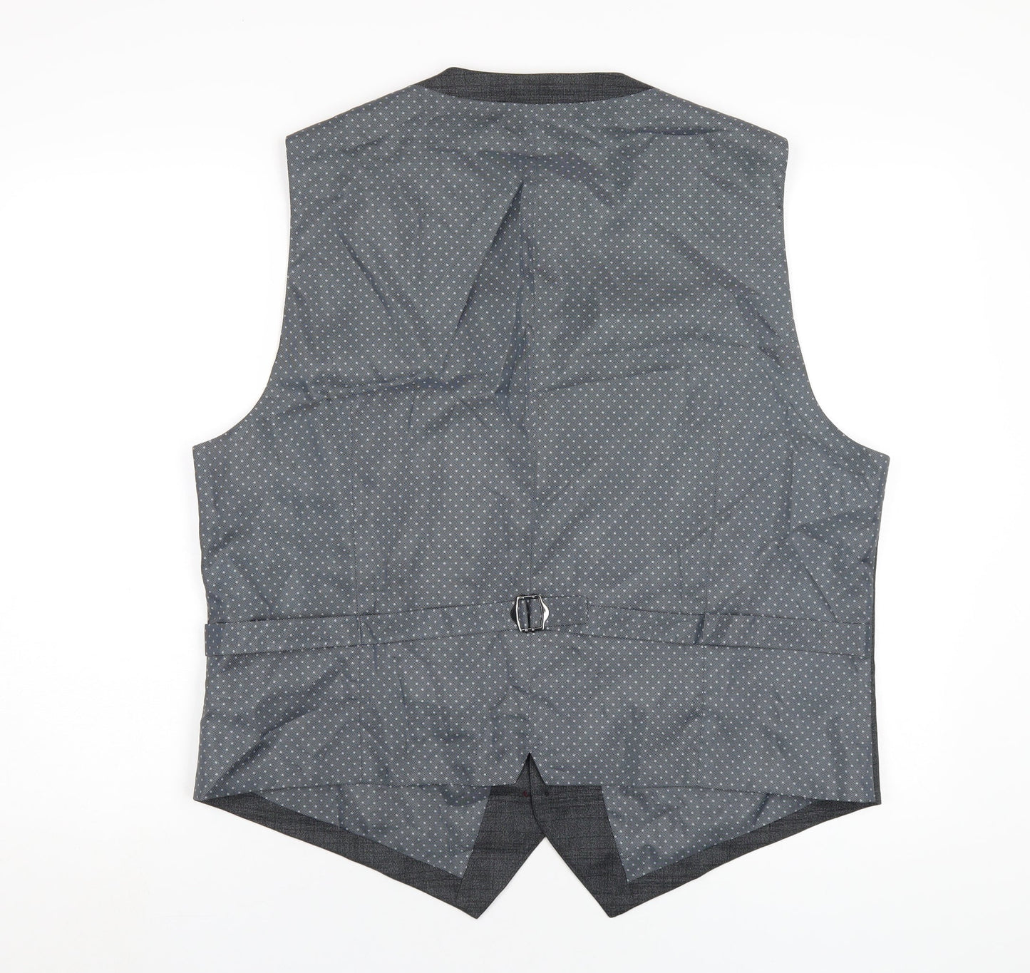 Burton Mens Grey Polyester Jacket Suit Waistcoat Size XL Regular