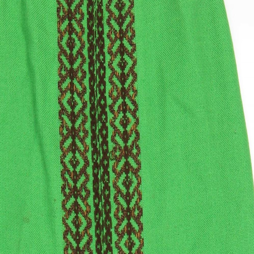 Arola Womens Green Acrylic A-Line Skirt Size XS Zip