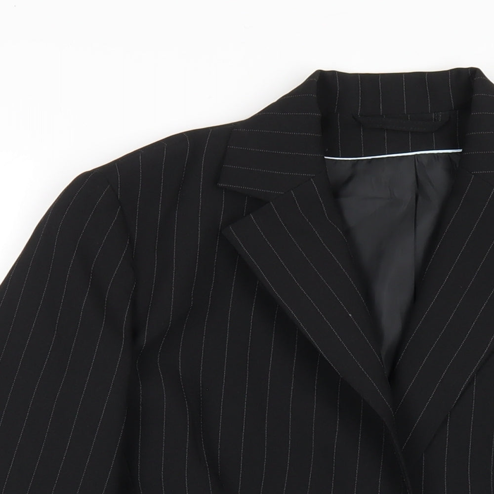 Dorothy Perkins Womens Black Striped Polyester Jacket Blazer Size 14