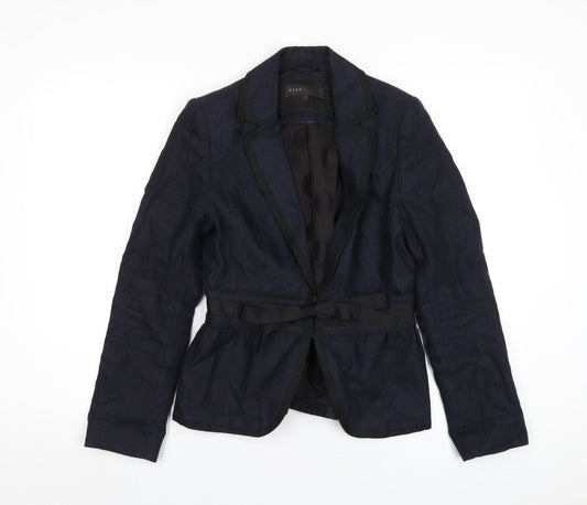 NEXT Womens Blue Jacket Blazer Size 8 Hook & Eye