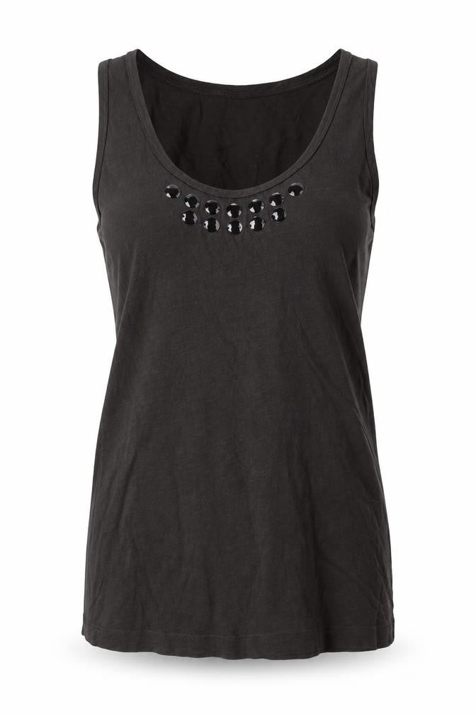 Mexx Women's Black Studded Scoop Neck Tank Top M