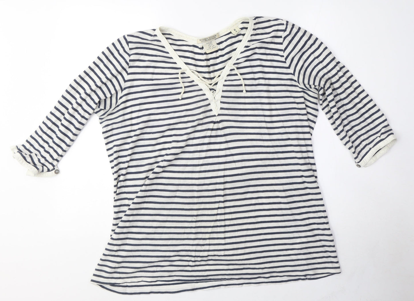 Maison Scotch Women's Striped Tunic White Blue S