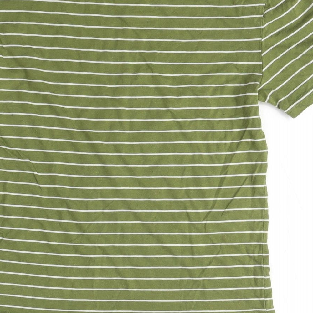 Jack Wills Unisex Green Striped T-Shirt M