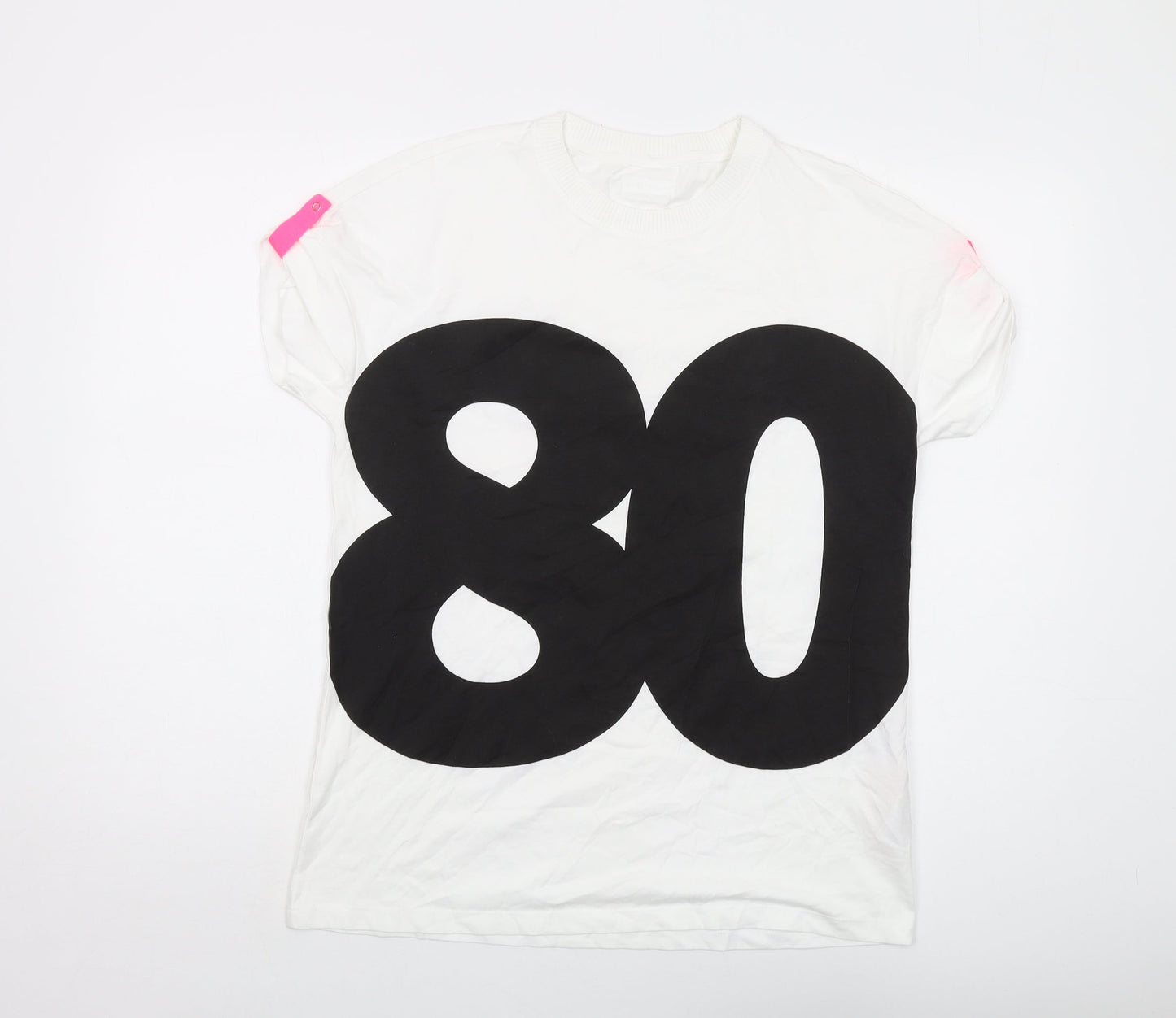 Womens UK Size S VERO MODA White Cotton T-Shirt