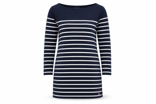 Jack Wills Womens Blue Striped Cotton Jumper Dress Size 12 Boat Neck Pullover