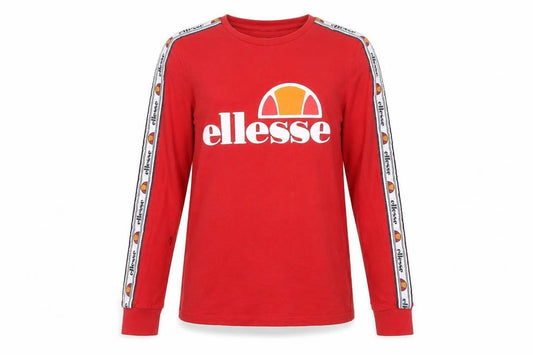 Womens UK Size 10 ellesse Red Cotton T-Shirt