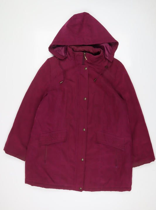 Bonmarché Womens Purple Jacket Coat Size M Zip