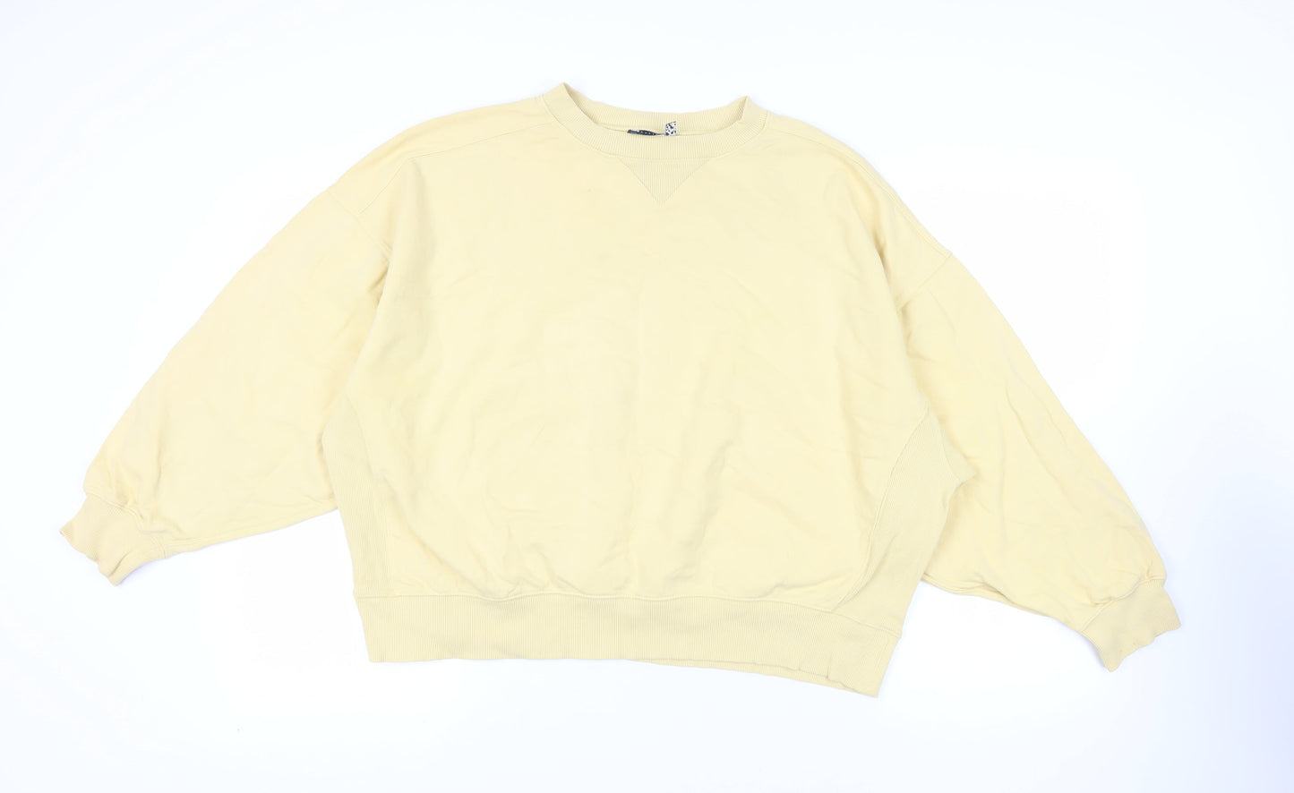 ASOS Womens Yellow Cotton Pullover Sweatshirt Size 8 Pullover - Oversized
