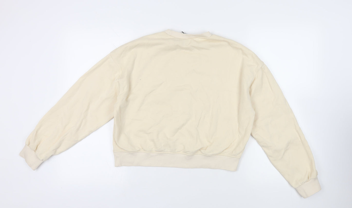 Divided by H&M Womens Ivory Cotton Pullover Sweatshirt Size S Pullover