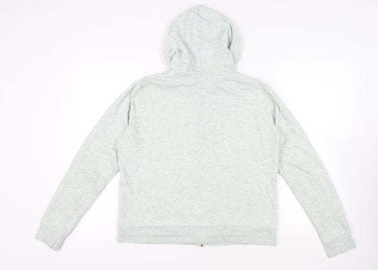 Divided by H&M Womens Green Cotton Full Zip Hoodie Size L Zip - Pockets