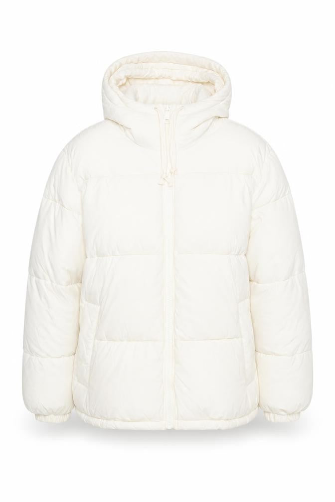 H&M Womens Ivory Jacket Coat Size M Zip
