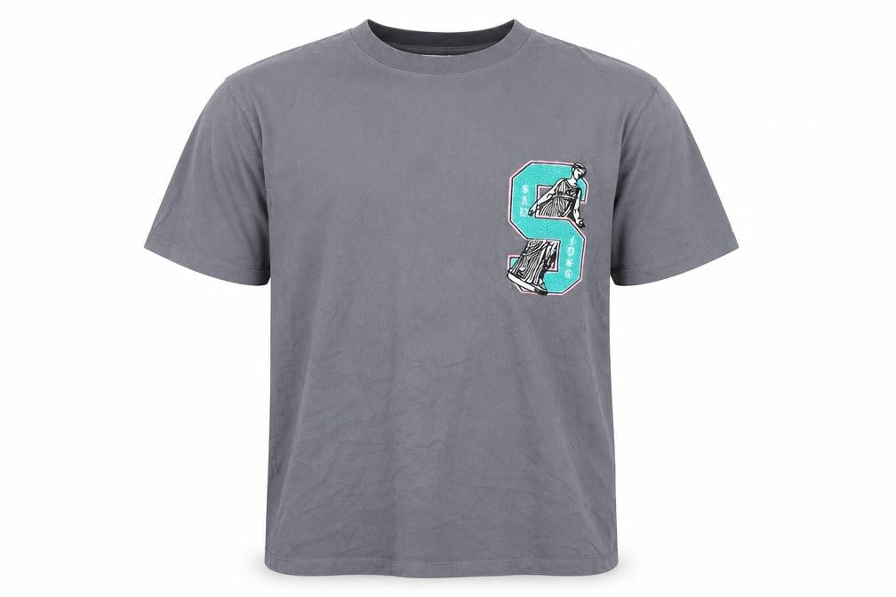 Topman Mens Grey Cotton T-Shirt Size L Round Neck