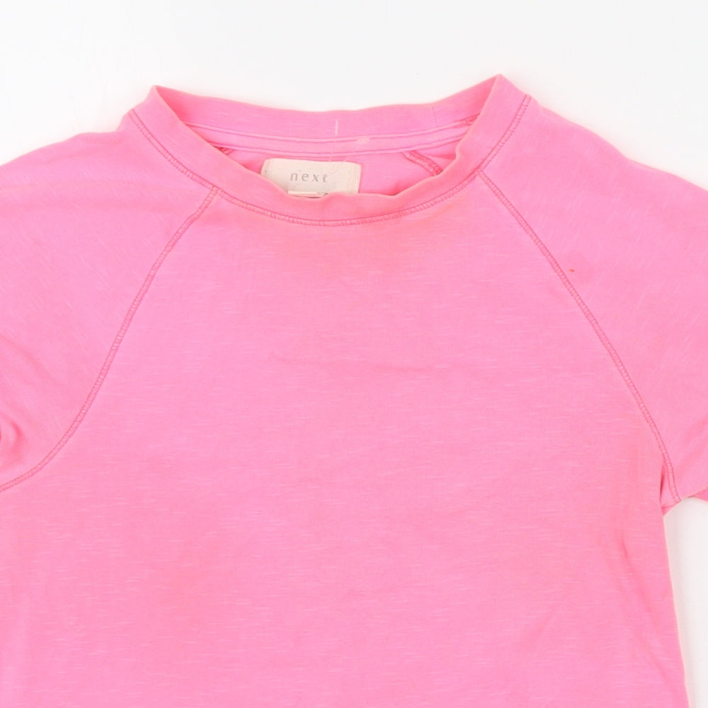 NEXT Womens Pink Cotton Basic T-Shirt Size 10 Round Neck