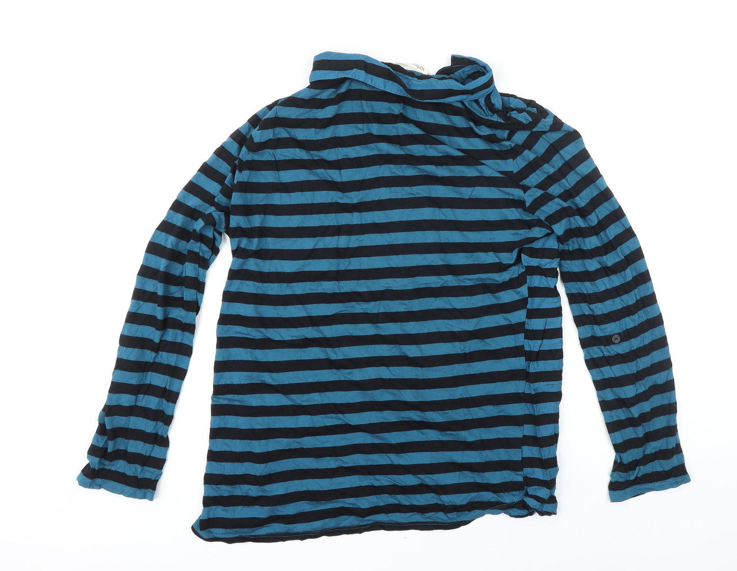 Urbane Womens Blue Striped Viscose Tunic Blouse Size 14 Collared